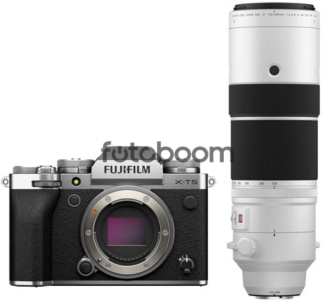 X-T5 Plata + 150-600mm f/5.6-8 R LM OIS WR con 550E Bonificacion FUJI X