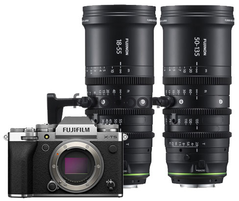X-T5 Plata + 18-55mm T2.9 MKX + 50-135mm MKX T2.9 