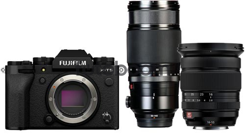 X-T5 Negra + 16-55mm f/2,8 II + 50-140mm f/2,8