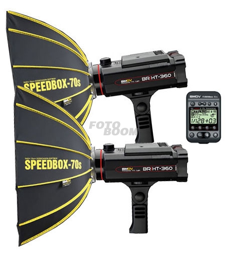 Kit 2x Briht 360 + 2x Speedbox 70s + FlashWave 5TX Canon