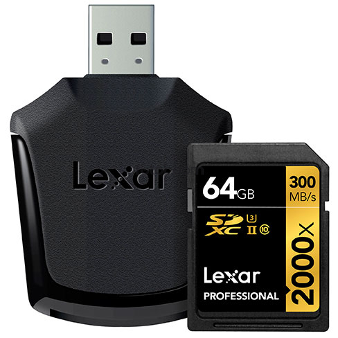 SDXC 64Gb 300Mb/s + Lector USB 3.0