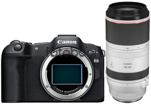 EOS R8 + 100-500mm f/4.5-7.1L RF IS USM + HG-100TBR y LP-E17 Bonificacion CANON + 250E Reembolso CANON