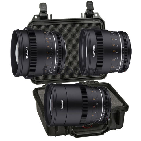 Kit 3 lentes 35mm/50mm/85mm VDSLR MK2 Canon EF + Peli 1400 Foam 