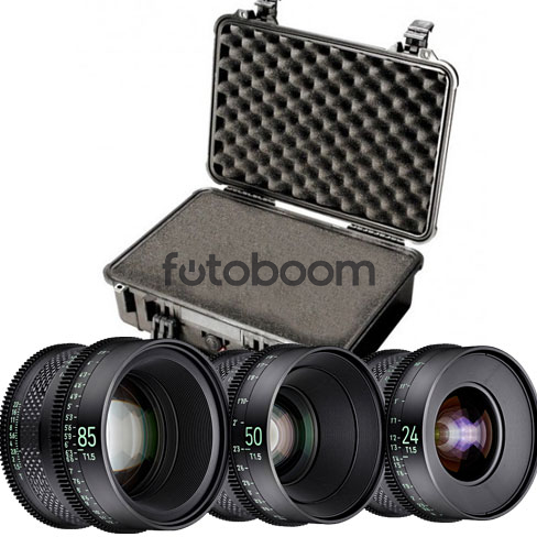 KIT XEEN CF 24mm/50mm/85mm PL + Peli 1500 Foam 